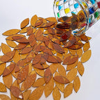 LITMIND 120 Pieces Brown Textured Transparent Mosaic Glass Petals & Leaves in 2 - Image 5
