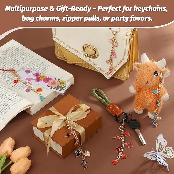 selizo 263Pcs Charms Lip Gloss Keychain Making Kit, DIY Craft Supplies - Image 5