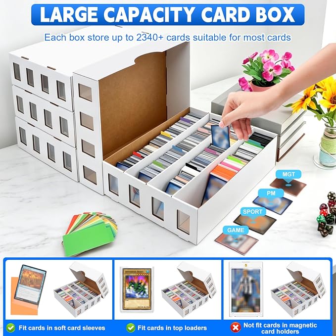 4 Pack Trading Card Storage Box 12500+ Count Cards Storage Box - Image 4