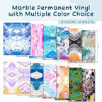 Tintnut Watercolor Permanent Vinyl Marble Adhesive Vinyl 12 Sheets 12x10in | - Image 2