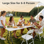 Folding Table, 6 FT Foldable Plastic Table - Image 4