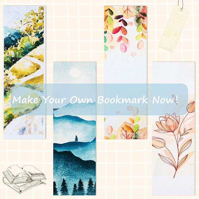 30 PCS Watercolor Paper Blank Bookmarks 1.9" x 7.8", Dry & Mixed Media - Image 6