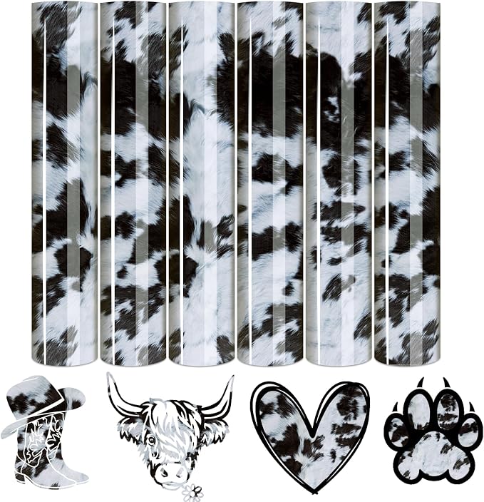 Tintnut Black Cowhide Heat Transfer Vinyl, easy cut & weed, stretch washable by Tintnut