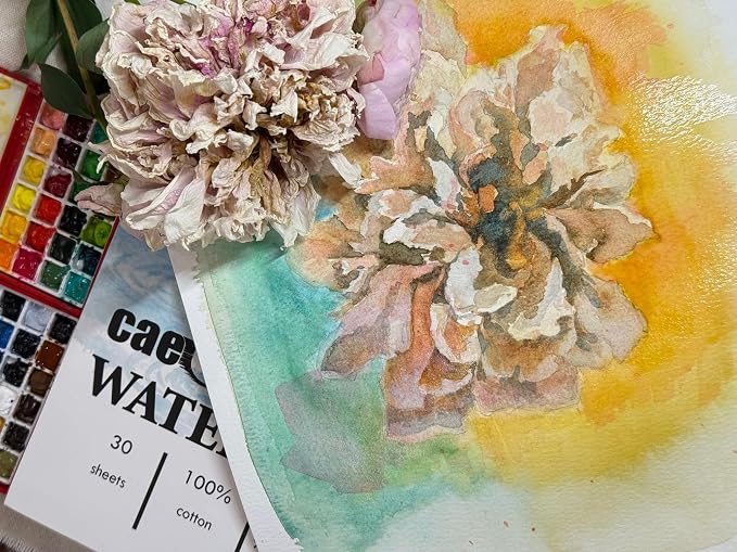 Caeluvia 100% Cotton Watercolor Paper Pad 9x12 Inch, 30 Sheets, 140lb Cold - Image 5