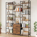 AFLUI Triple Bookshelf with 3 Fabric Drawers, 6-Tier Book Shelf and 10 Display by Unknown