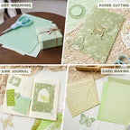 50 Sheets Green Scrapbook Paper, Textured Scrapbook Papers & Mesh Fabric - Image 6