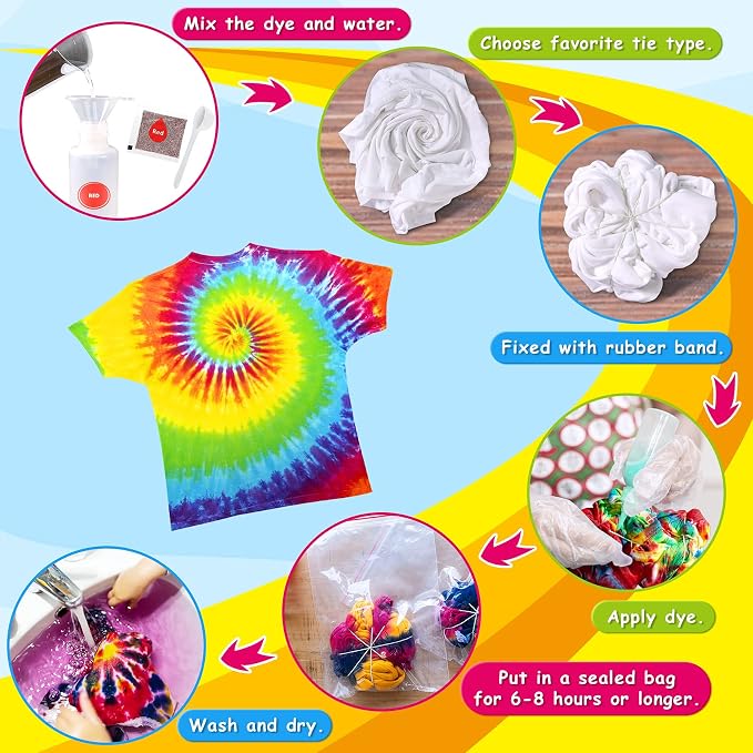 Tie Dye Kit for Kids Adults, 20 Colours | Arts and Crafts Toy, For Girls & Boys - Image 4
