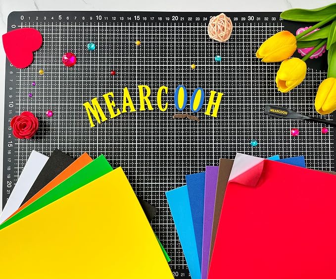 MEARCOOH Self Adhesive Foam Sheets, 10 Colors 9x12 Inch 2mm Sticky Eva Foam - Image 3