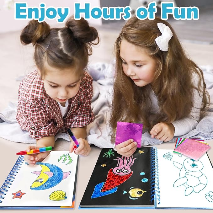 FUNNYB&G Foil Art Craft Kit for Kids 4-10 Years Old: Mess-Free & No-Glue - Image 5