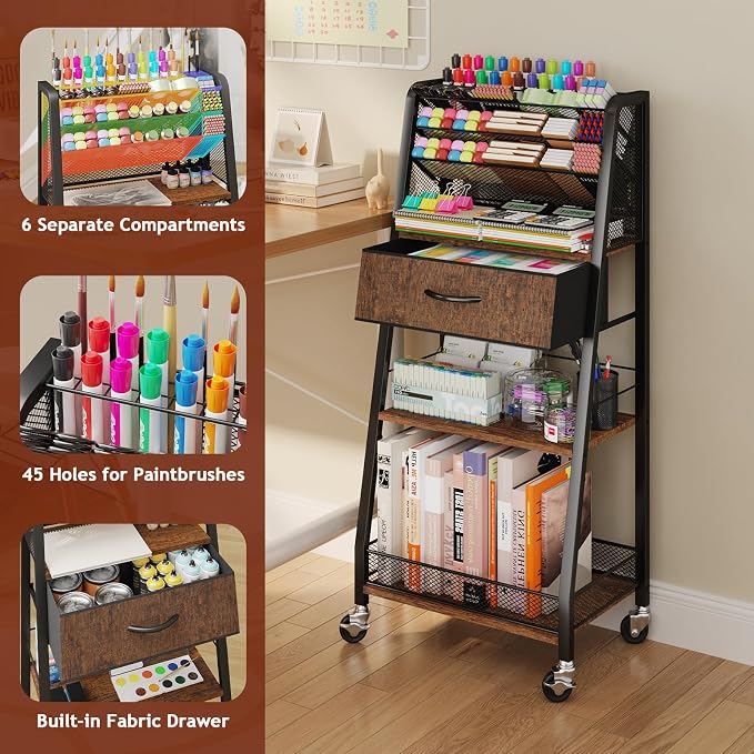 Homsorout 3 Tier Rolling Cart - Image 3