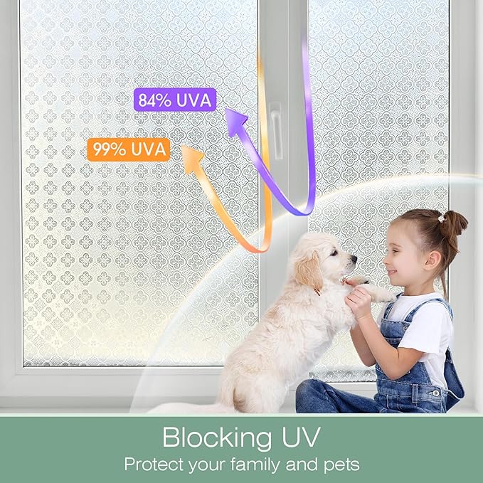 STATINT Frosted Glassy Petals 3D Begonia Window Privacy Film Decorative Non - Image 2