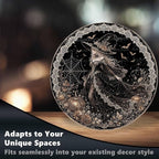 Elegant Gothic Witch Halloween Metal Tin Sign Round Wall Decor Black Dress Gold - Image 6