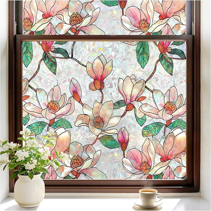 rabbitgoo Window Privacy Film, Stained Glass Window Film Decorative, 3D Rainbow by rabbitgoo