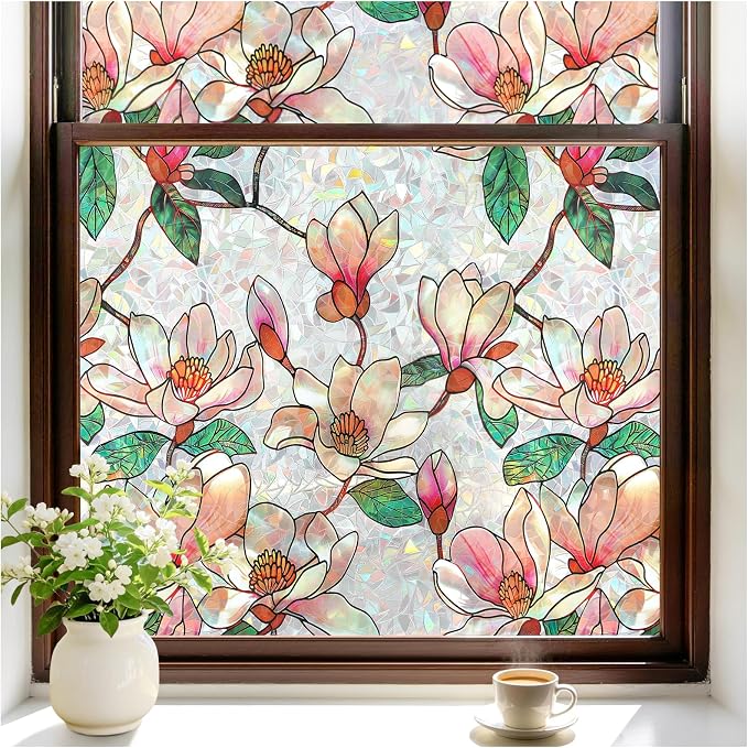 rabbitgoo Window Privacy Film, Stained Glass Window Film Decorative, 3D Rainbow by rabbitgoo