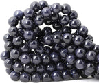 35PCS 10mm Natural Blue Sandstone Gemstone Round Loose Beads Stone Beads by CHEAVIAN