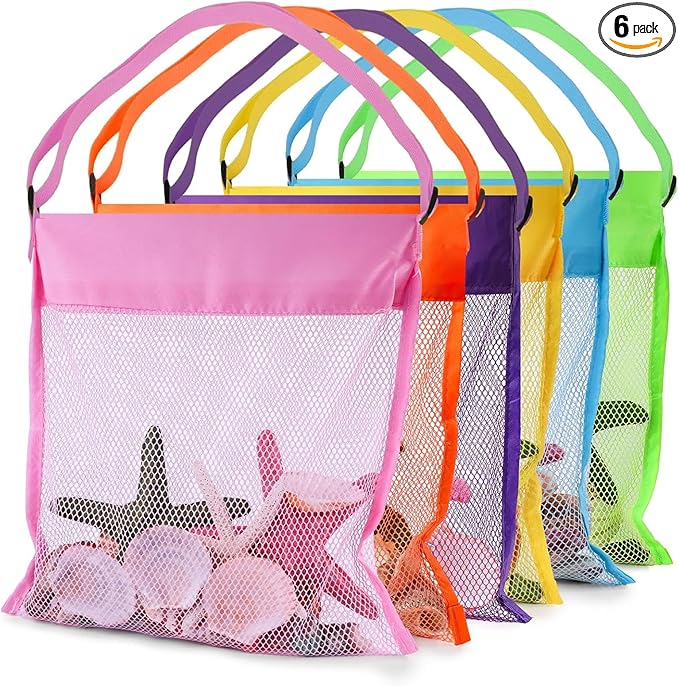 FUTUREPLUSX 6PCS Mesh Beach Bags by FuturePlusX