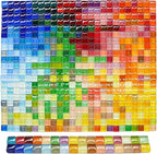 500Pcs Mixed Colors Glass Mosaic Tiles 10mm Transparent Crystal Glass Tiles by SHRJ