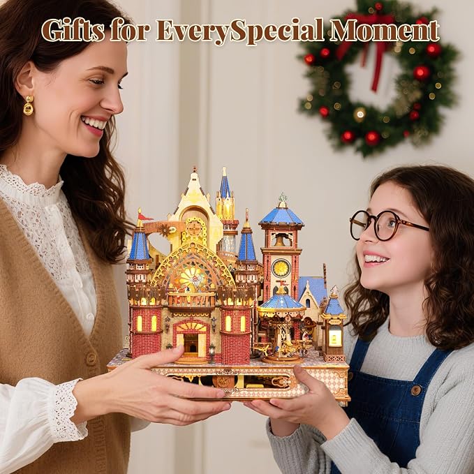 DIY 3D Wooden Puzzles for Adults, Alnwick Castle Miniature House Kit - Image 6