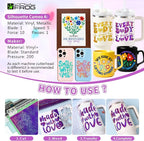 VINYL FROG Glitter Permanent Vinyl Bundle 20 Pack Glossy Holographic Adhesive - Image 6