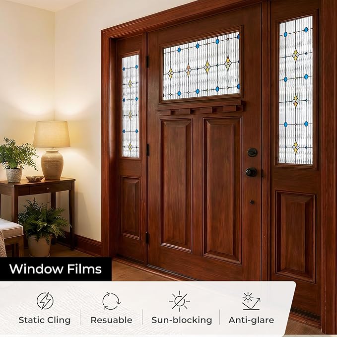 ADD.HERES Window Privacy Film, Stained Glass Decorative Static Cling, Removable - Image 3