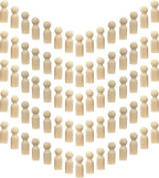 75 Pieces Wood Peg Dolls Unfinished Wooden People Craft Blank Family Figures - Image 4