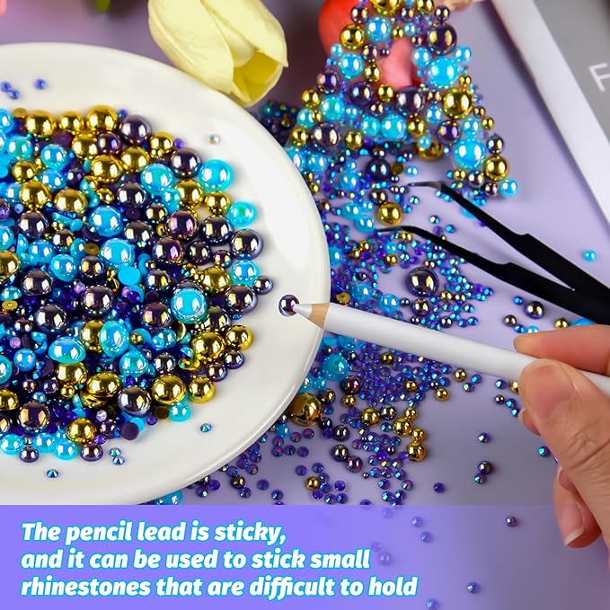 ASTARON 50g Mix Flatback Rhinestones Half Pearls - Image 5