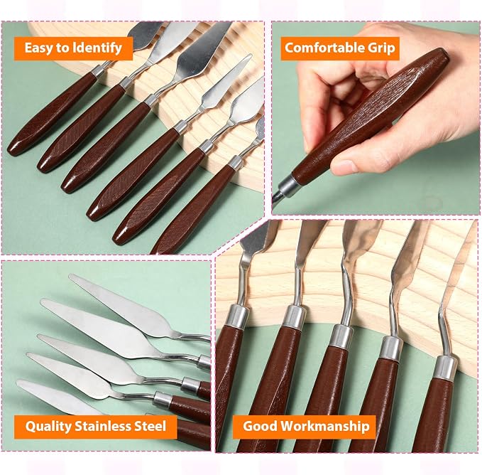 27 Piece Stainless Steel Palette Knife Set, Painting Knives - Image 3