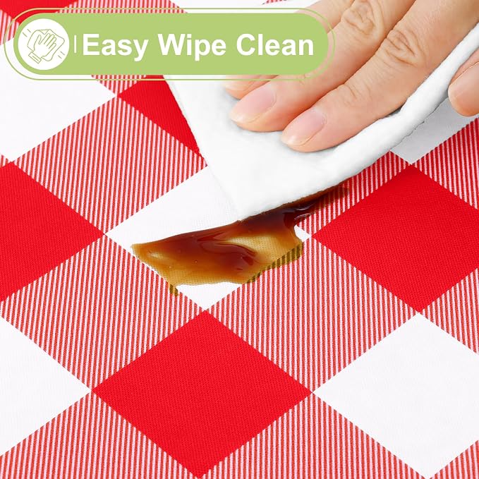 Smiry Rectangle Table Cloth, Waterproof Vinyl Tablecloth - Image 3