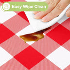 Smiry Rectangle Table Cloth, Waterproof Vinyl Tablecloth - Image 3