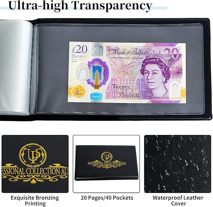 40 Pockets Banknote Currency Collecting Album - Image 3