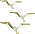 Ambipolar Iron Cast Decorative Gull Bird Wall Mounted Coat Hooks, Set of 3 (Gold)