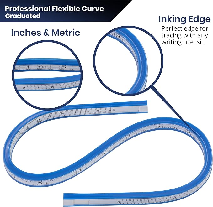 Pacific Arc Flexible Curve Graduated 20 Inch Ruler - Image 3