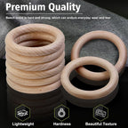FoDau770 5pcs Natural Beech Wooden Rings, Unfinished Solid Wood Rings Heavy - Image 4