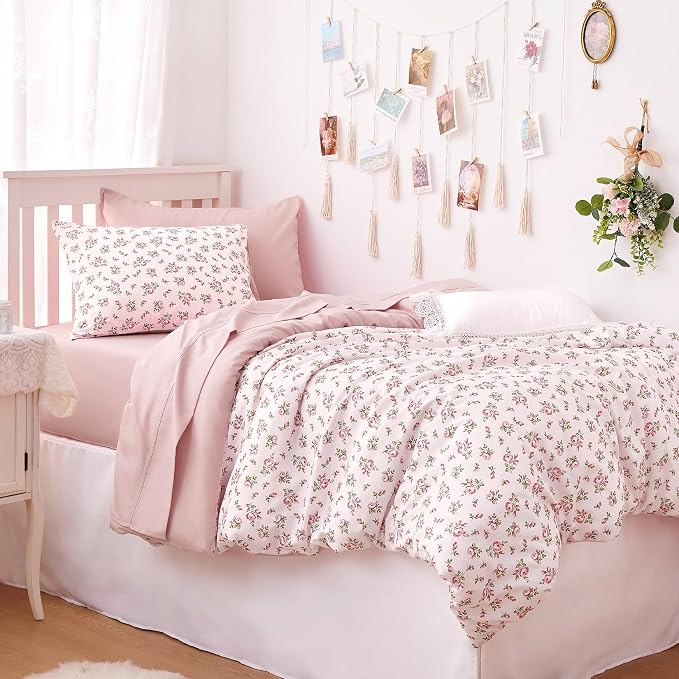 Wake In Cloud - Coquette Duvet Cover Set, Floral Cottagecore Flower Shabby Chic - Image 4