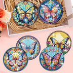 8 Pack Diamond Art Coasters, Butterfly Diamond Painting Coasters Kits | - Image 5