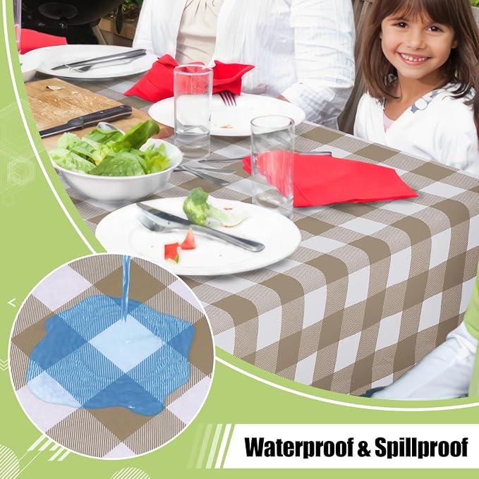Smiry Rectangle Table Cloth, Waterproof Vinyl Tablecloth - Image 2