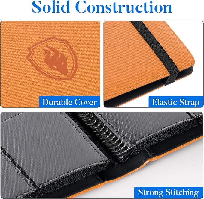 Premium 9 Pocket Card Binder for 540 Cards, Fabmaker PU Cover Trading Card - Image 2