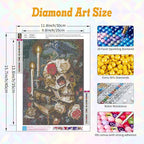 Skull Diamond Art Kits for Adults Beginners 12x16 in, DIY Craft Gift | Skeleton - Image 3