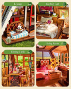 Rolife DIY Miniature House Kit for Adults, A-Frame Cabin Mini Wooden Dollhouse - Image 3