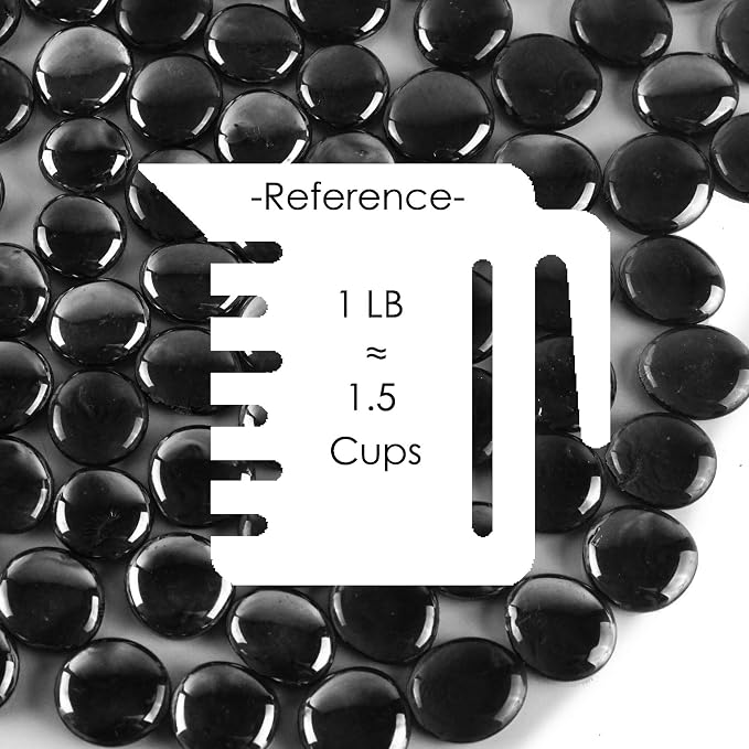 CYS EXCEL X-Large 1.1"-1.35" Black Glass Flat Gemstone Vase Fillers Multiple - Image 2