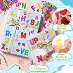 469 Pcs Glitter Foam Stickers, Letter Shapes Stickers, 7 Sheets Colorful 3D - Image 3