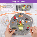 Embroidery Kit for Adult Beginners, 3 Pack Embroidery Stitches Practice Kit to - Image 3