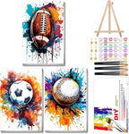 Mandun 3 Pack Paint by Numbers for Adult, Ball Paint by Numbers Kit for Adults by MANDUN