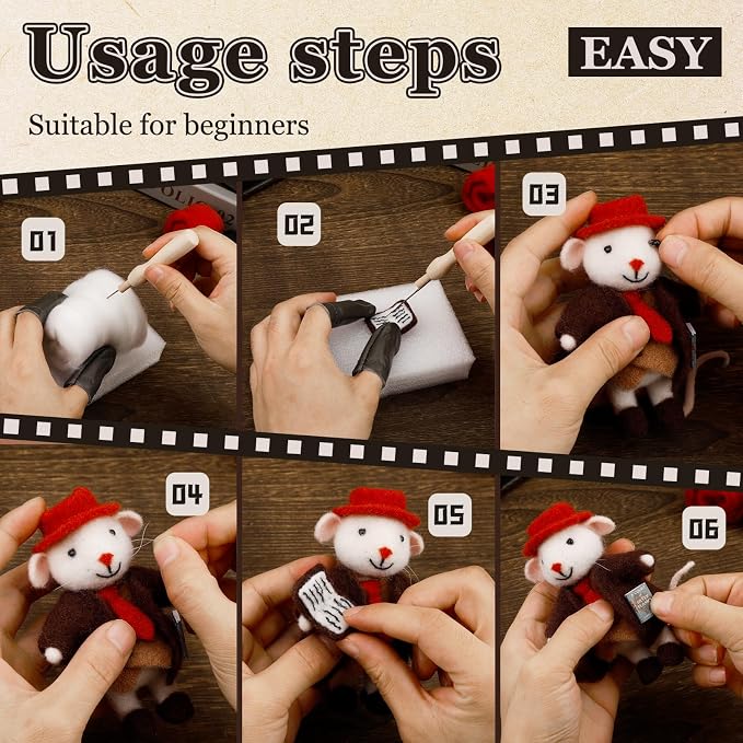 Mayboos Needle Felting Kit, Mouse Animal Needle Felting Beginner Kits - Image 4
