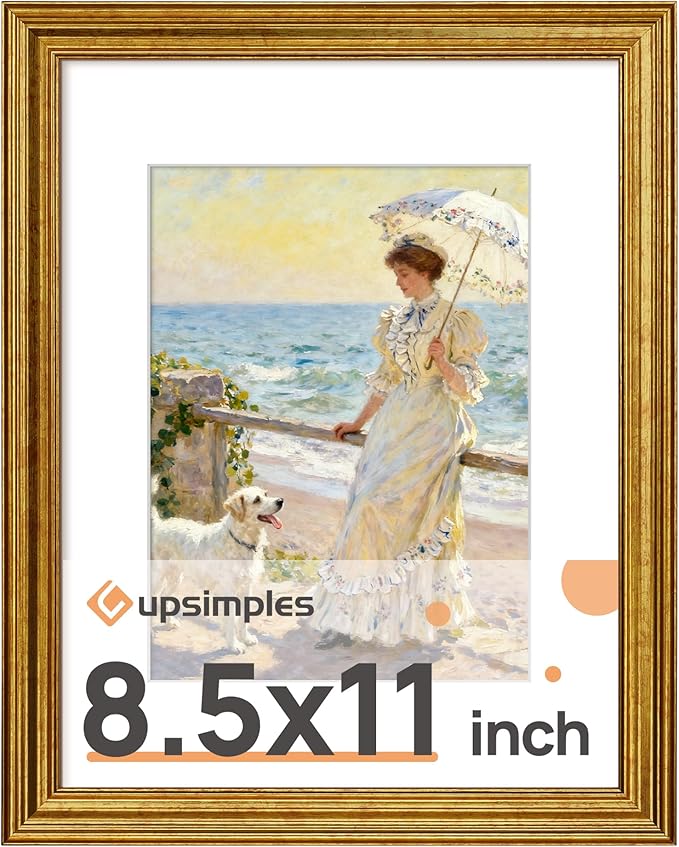 upsimples 8.5 by 11 Picture Frame, Vintage Frames Decor, Wall or Tabletop by upsimples