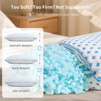 Memory Foam Pillows 2 Pack – Adjustable Loft Cooling Pillows Standard Size Set - Image 6