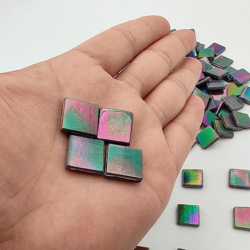 1.1 LB Ice Jade Mosaic Tiles, 0.59“ Square Glass Mosaic Pieces - Image 2