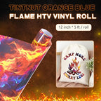 Tintnut Orange Blue Flame Heat Transfer Vinyl Roll, stretch washable, compatible - Image 2