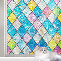 LEMON CLOUD Window Privacy Film, Stained Glass Window Film, Static Cling by LEMONCLOUD