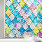 LEMON CLOUD Window Privacy Film, Stained Glass Window Film, Static Cling by LEMONCLOUD